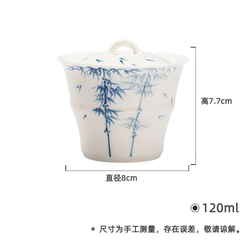 

Антикварный набор с имитацией суставов Гайвань Кунг-Фу, керамика, ручная роспись, синий и белый бамбук, домашний набор для заваривания чая B