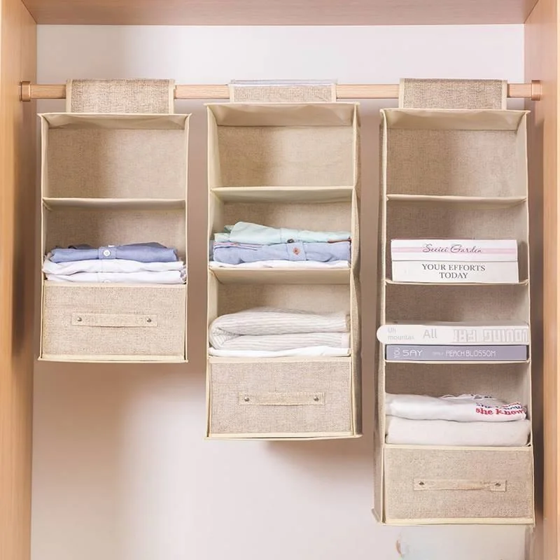 

Foldable Fabric Storage Box Hanging Der Underwear Organizer Closet Hanging Ra Multi-Layered Storage Bag Household Organizer