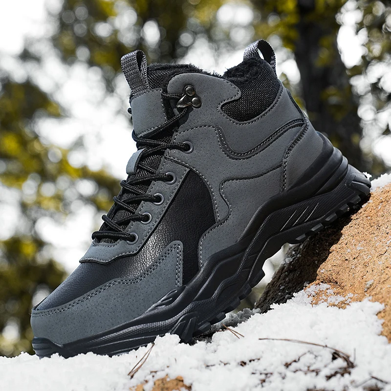 

Новые мужские зимние зимние ботинки, очень теплые ботильоны, кроссовки, носимые противоскользящие зимние мужские высокие ботинки, водонепроницаемые, размер 39-48