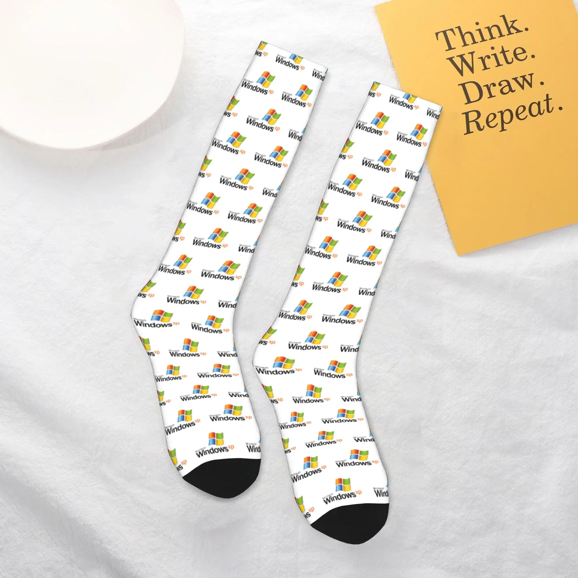 

All Seasons Crew Stockings Windows Xp 2 Socks Harajuku Fashion Hip Hop Long Socks Accessories for Men Women Birthday Present