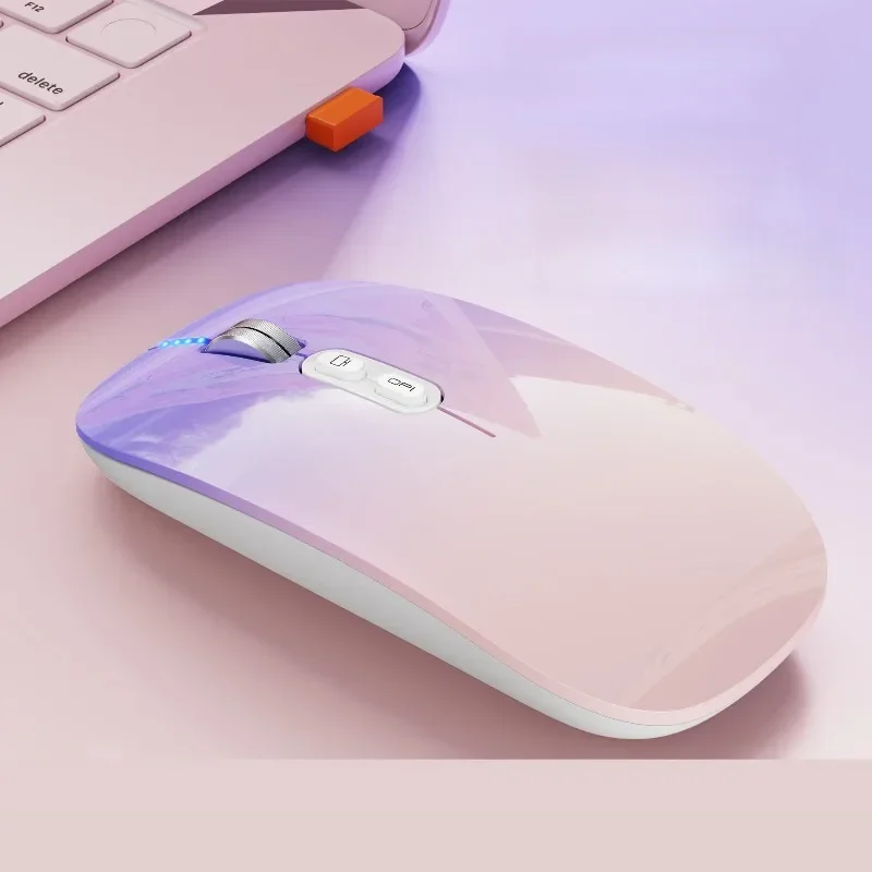 ماوس بلوتوث لاسلكي ثلاثي الوضع مع مؤشر مستوى البطارية DPI قابل للتعديل المدمج المحمول ماوس صامت قابل لإعادة الشحن #4