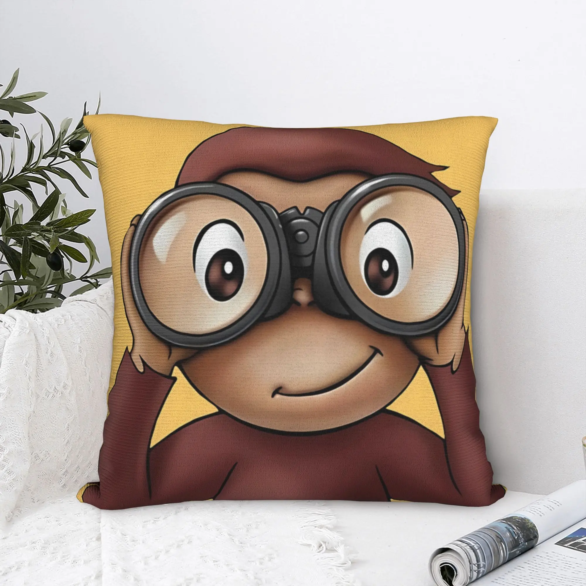 Curious George-s Pillow Cover  Graphic Cushion Cover Morden Pillow Case For Living Room Bed Chair