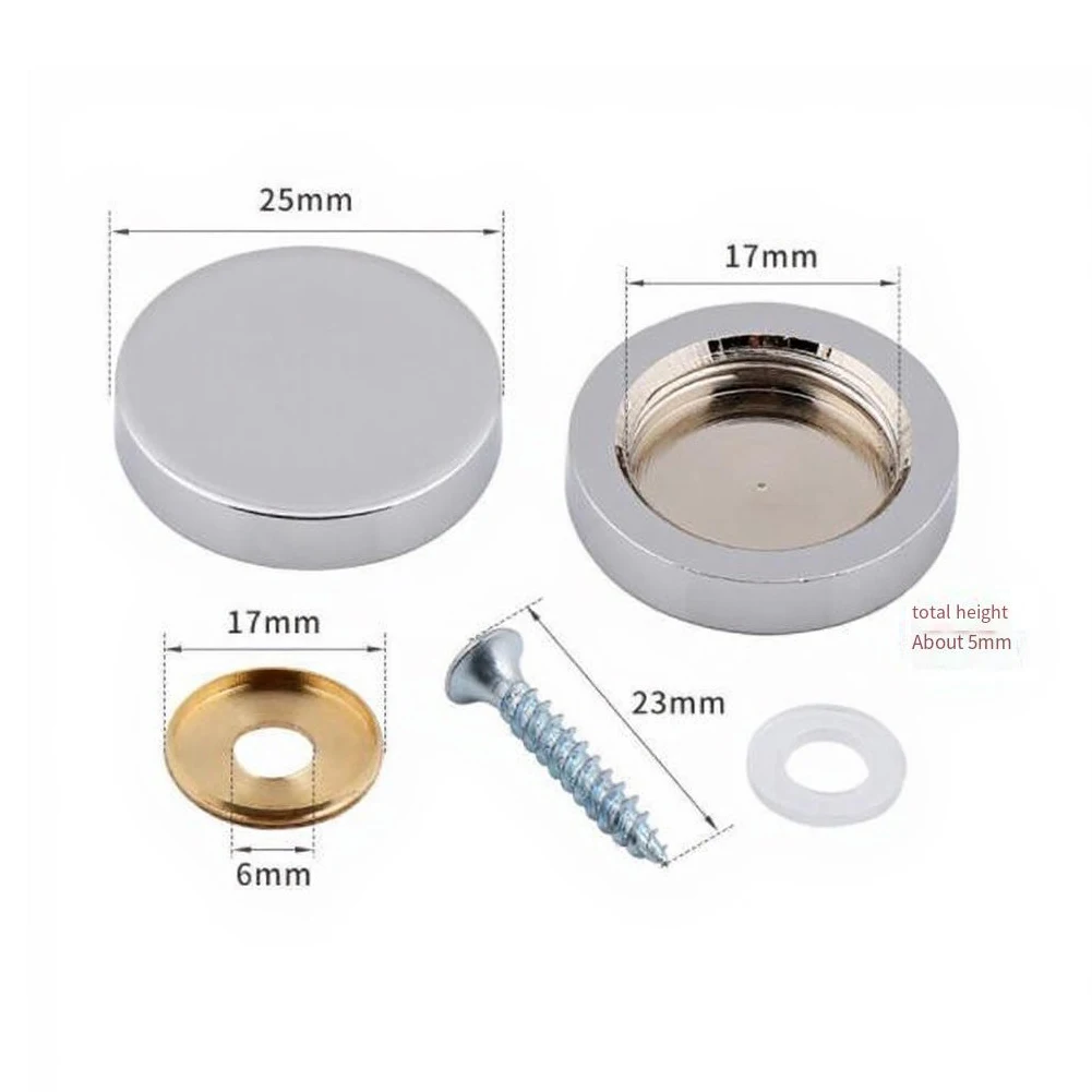 16Pcs Screws Decorative Cap 11.5/19/25mm Mirror Fixing Nails Advertising Board Glass Wardrobes Decoration Screw Cover Fasteners