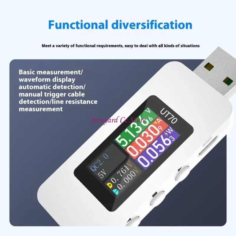 N3UC USB Tegangan Monitor Monitor Penguji Meter Daya dengan Resolusi 0,1MA Jenis C USB Antarmuka untuk Diagnostik Pengisian