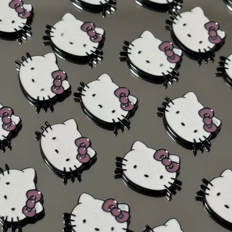 

5pcs Hello Kitty Accessories Cartoon Cute Handmade Phone Case Patch Alloy KT Cat Hair Accessories Hair Clip Decoration Wholesale
