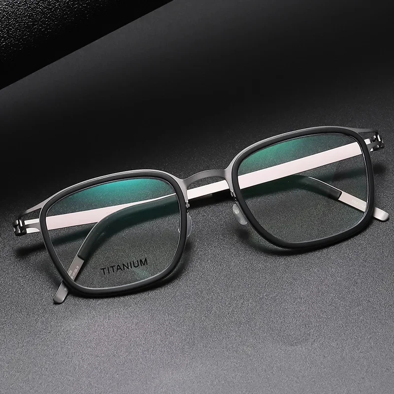 

Denmark Myopia Reading Women Titanium Screwless Glasses Frame Men Retro Eyeglasses Ultra-light Square 9912 Prescription Eyewear