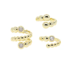 New Gold Color Different Geometric Finger Rings for Women Bezel Sets Cubic Zirconia Round Ball Copper Anillos Mujer for Party