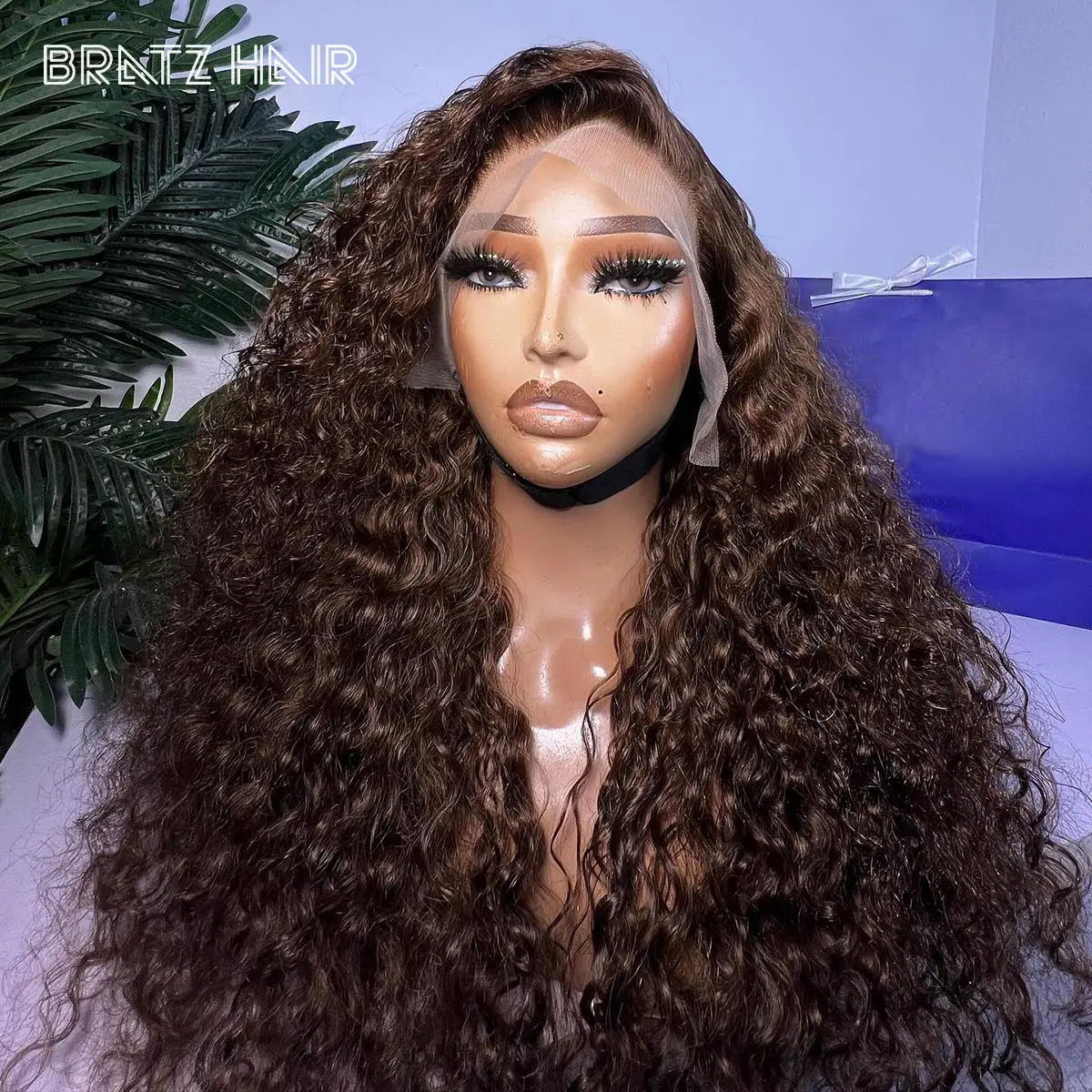 

Super Double Drawn Chocolate Brown Jerry Curls Wigs 13x4 Full Frontal Transparent Lace Wig Human Hair 250% Density 4x4 Lace Wigs