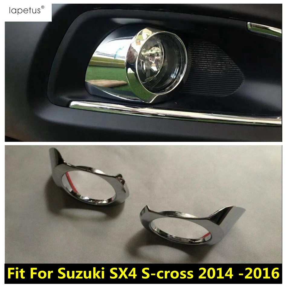 

2 Pcs ABS Chrome Front Fog Lights Lamp Ring Molding Cover Trim For Suzuki SX4 S-cross 2014 2015 2016 Car Accessories Exterior