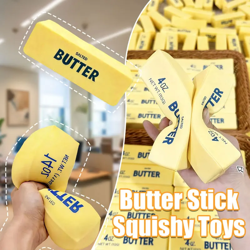 Butter Stick Squishy Realistic Chocolate Squeeze Balls Super Soft Slow‑Rising Food Stress Relief Anti-Anxiety for Birthday Gifts