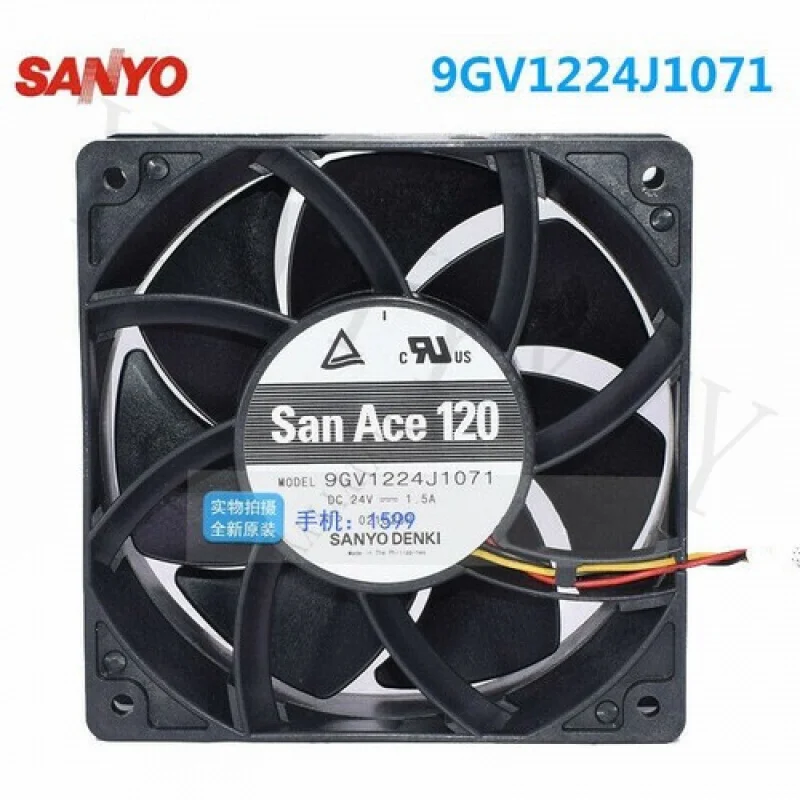 

Sanyo 9GV1224J1071 24 В 1,5 А 12038 120 мм 3-проводной вентилятор охлаждения
