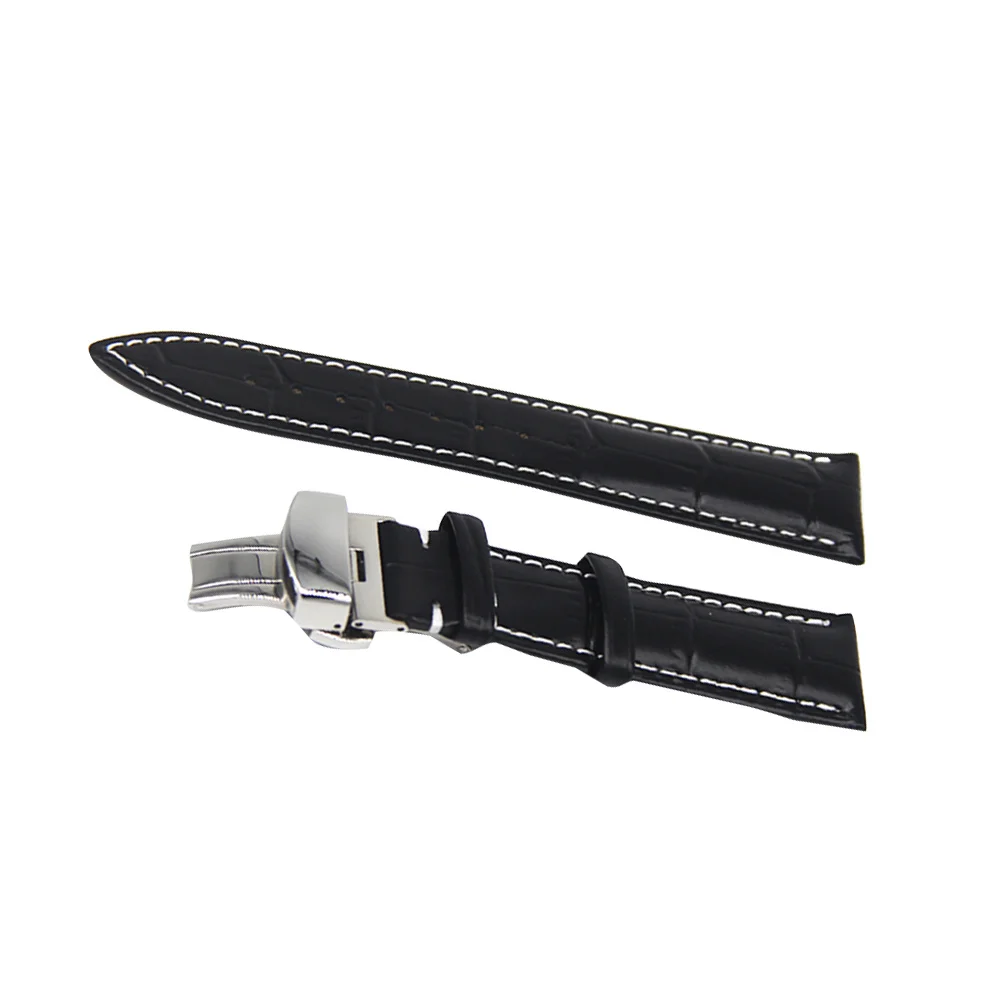 

20 Mm Black and White Watch Band Straps Clasp Stylish Watchband for Men