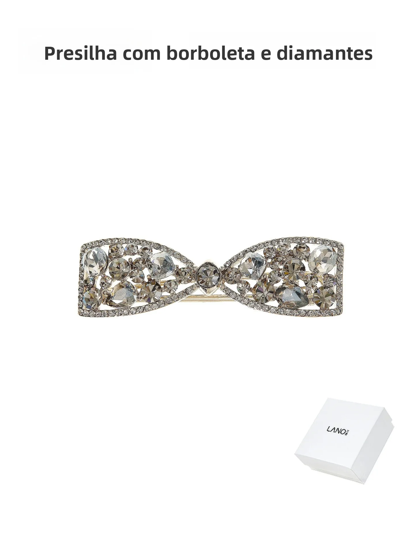 lanrou-ホローバタフライノットクリスタルヘアクリップサイドクリップ女性用新作2026ハイエンド額前髪ダックビルクリップスイートスタイル