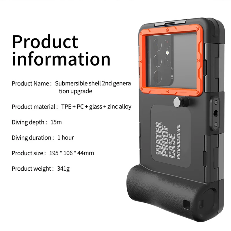 

Профессиональный чехол для телефона для дайвинга 15 м для iPhone 15 14 13 Pro Max, водонепроницаемый чехол для подводного съемки для телефона Samsung Xiaomi 6,8 дюйма