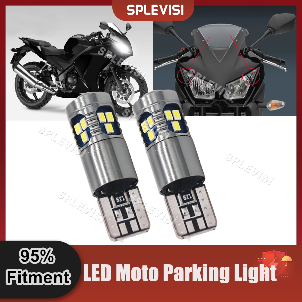 

Plug and Play Upgrade W5W LED Motorcycle Position Parking Light Bulbs For 2015-2020 Honda CBR300R Pilot Park Light T10 194