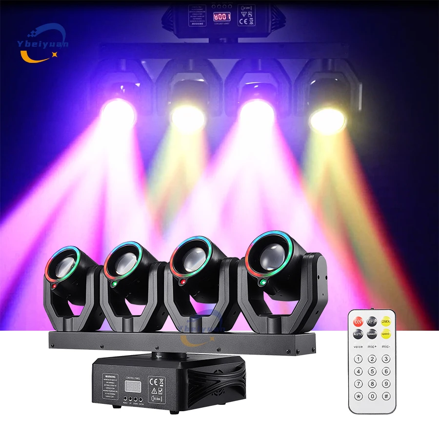 

DJ Mini 4-головный светильник с подвижной головкой и диафрагмой DMX512, пульт дистанционного управления, профессиональная дискотека, сцена, рождественская вечеринка, эффект света