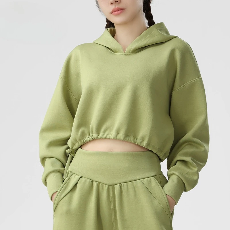 

Sports Pants Set 2-piece Sets Hoodie Women's Autumn Long Sleeved Sportswear Running Fitness Training Jacket Loose Short Pullover