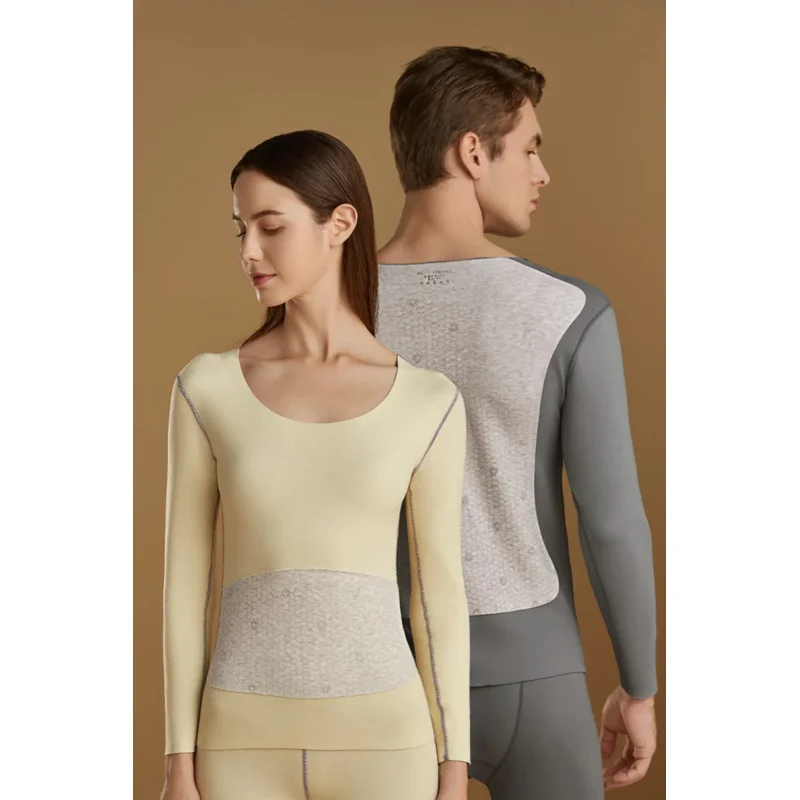 Женские бесшовные кальсоны с круглым вырезом, теплое толстое термобелье, топ и низ, комплект из 2 предметов для зимы