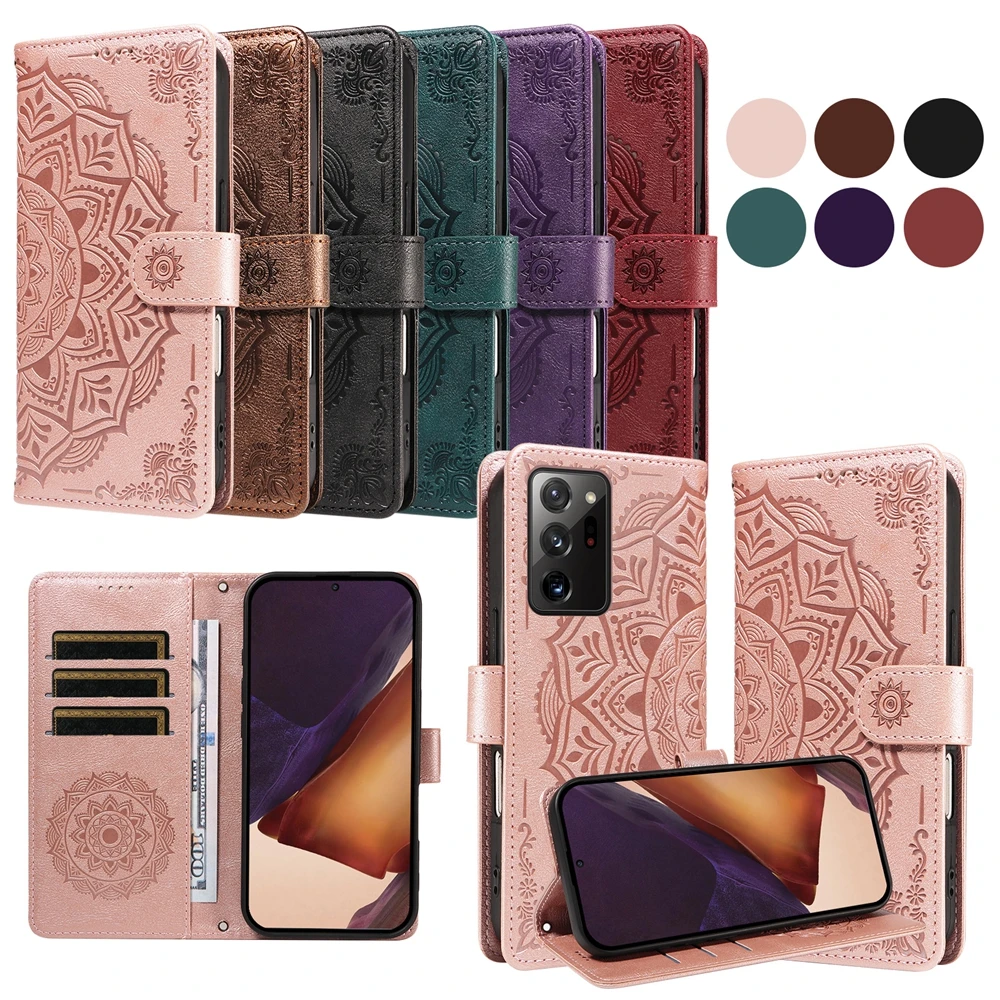 3D Flower Magnetic Leather Case For Samsung Galaxy Note 20 10 9 8 Pro Ultra M62 M55 M53 M52 M35 M33 M15 A8 A7 2018 Xcover7 5G