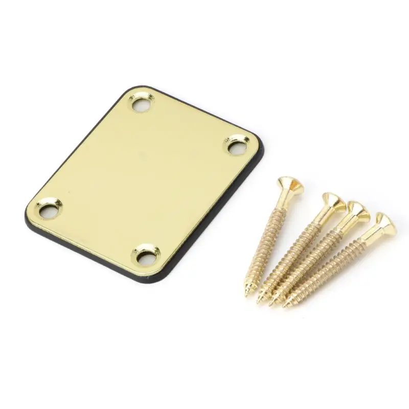 1 Set Electric Guitar Neck Plate Fix Tele Guitar Neck Joint Board 4 Screws