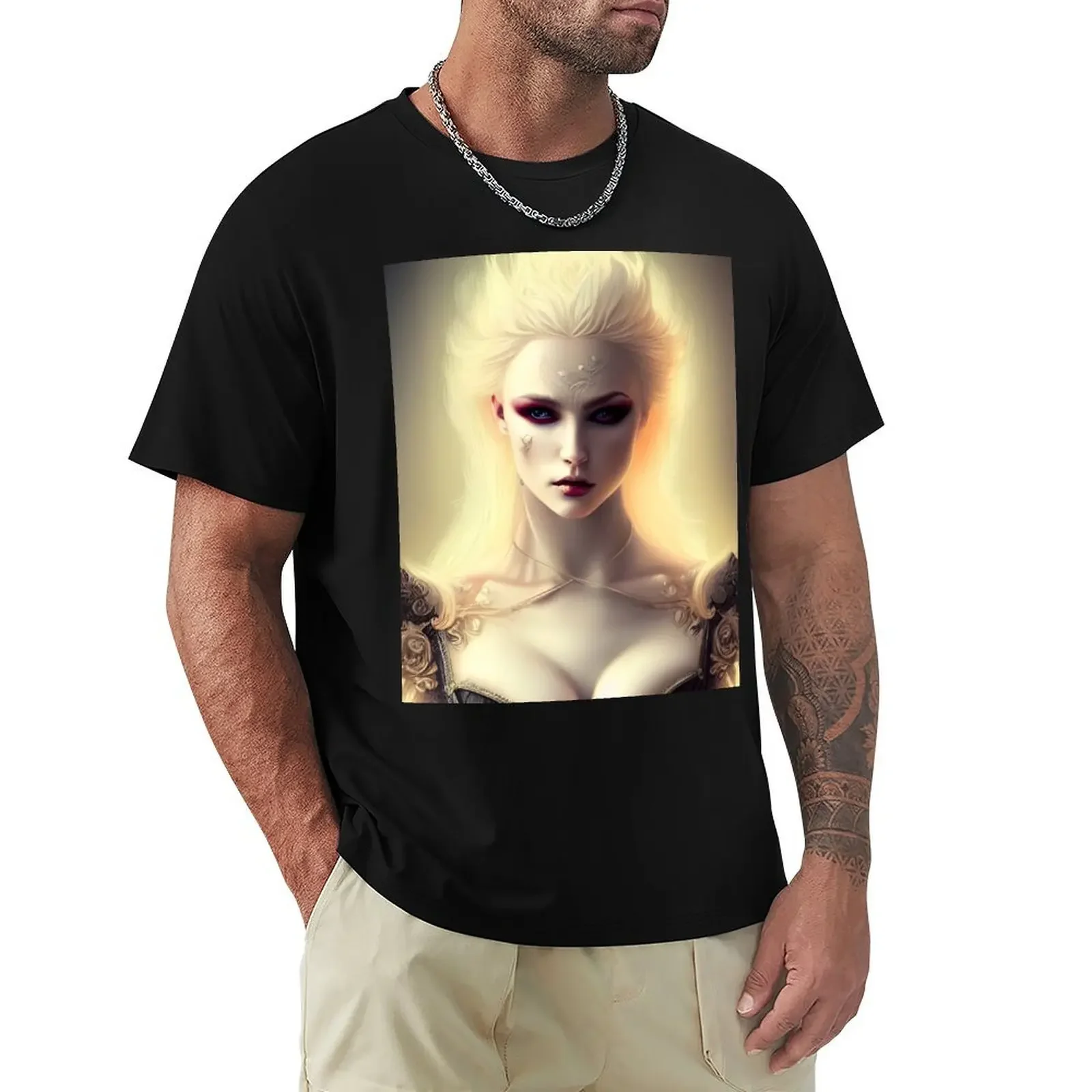 

Sexy Blonde Vampire Seductress T-shirt Blouse summer top mens t shirts