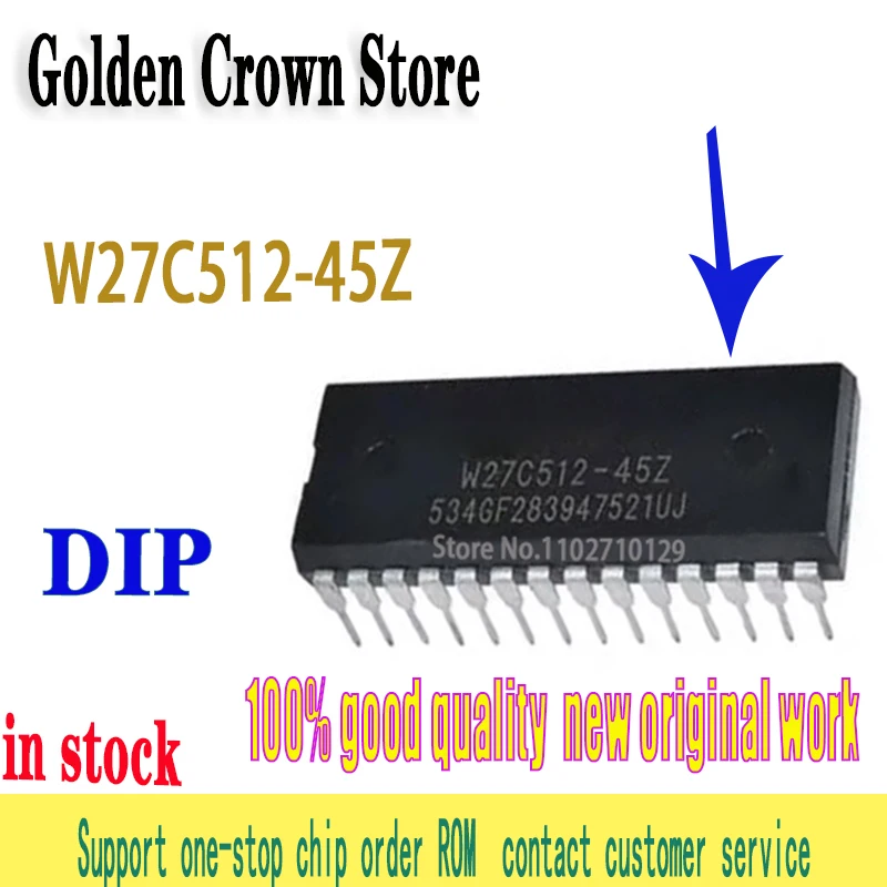 1~5PCS/lot EEPROM W27C512-45Z W27C512 27C512-45Z DIP-28 IC EEPROM 512KBIT PARALLEL Memory  new original In Stock