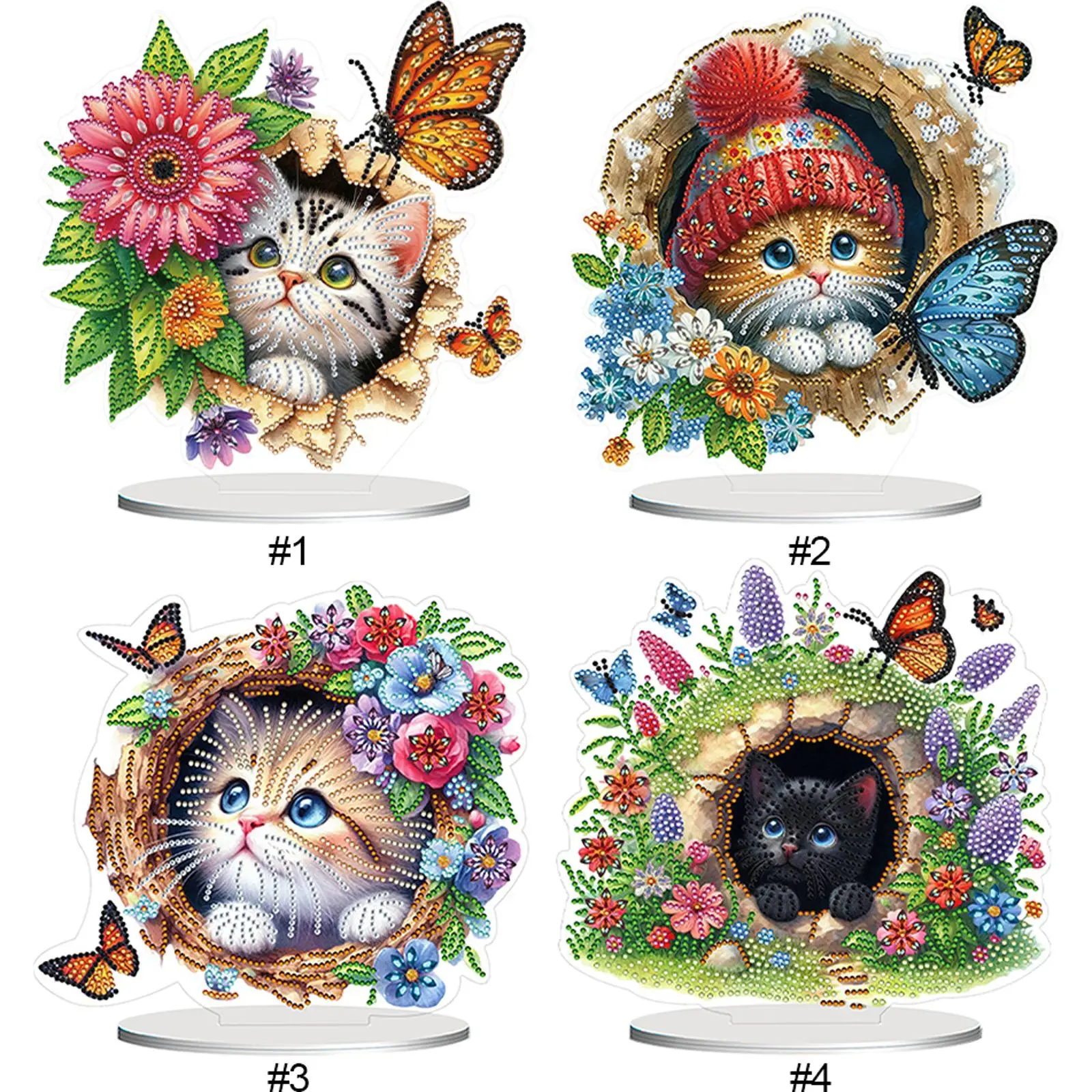 

Набор для 2D-плоской алмазной вышивки: Настольные украшения DIY, двусторонние алмазные картины, декор для рабочего стола и спальни