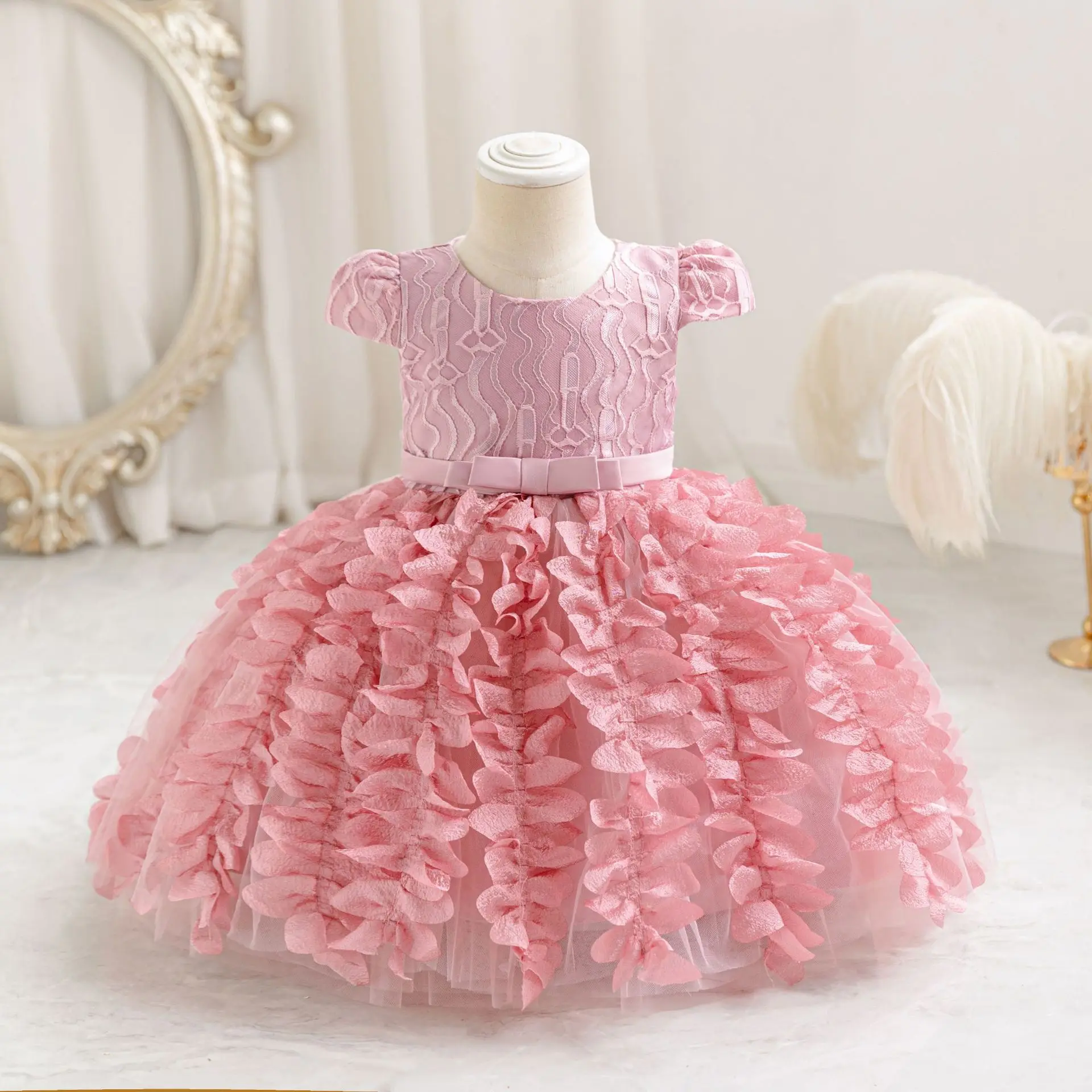 

Shiny Toddler Baby Toddler Ruffled Flower Girl Birthday Party Pageant Dance Party Ball Gown