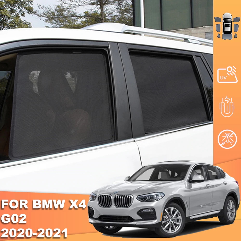 

For BMW X4 G02 X4M F98 2018-2024 Magnetic Car Sunshade Front Windshield Curtain Rear Side Baby Window Mesh Sun Shades Visor