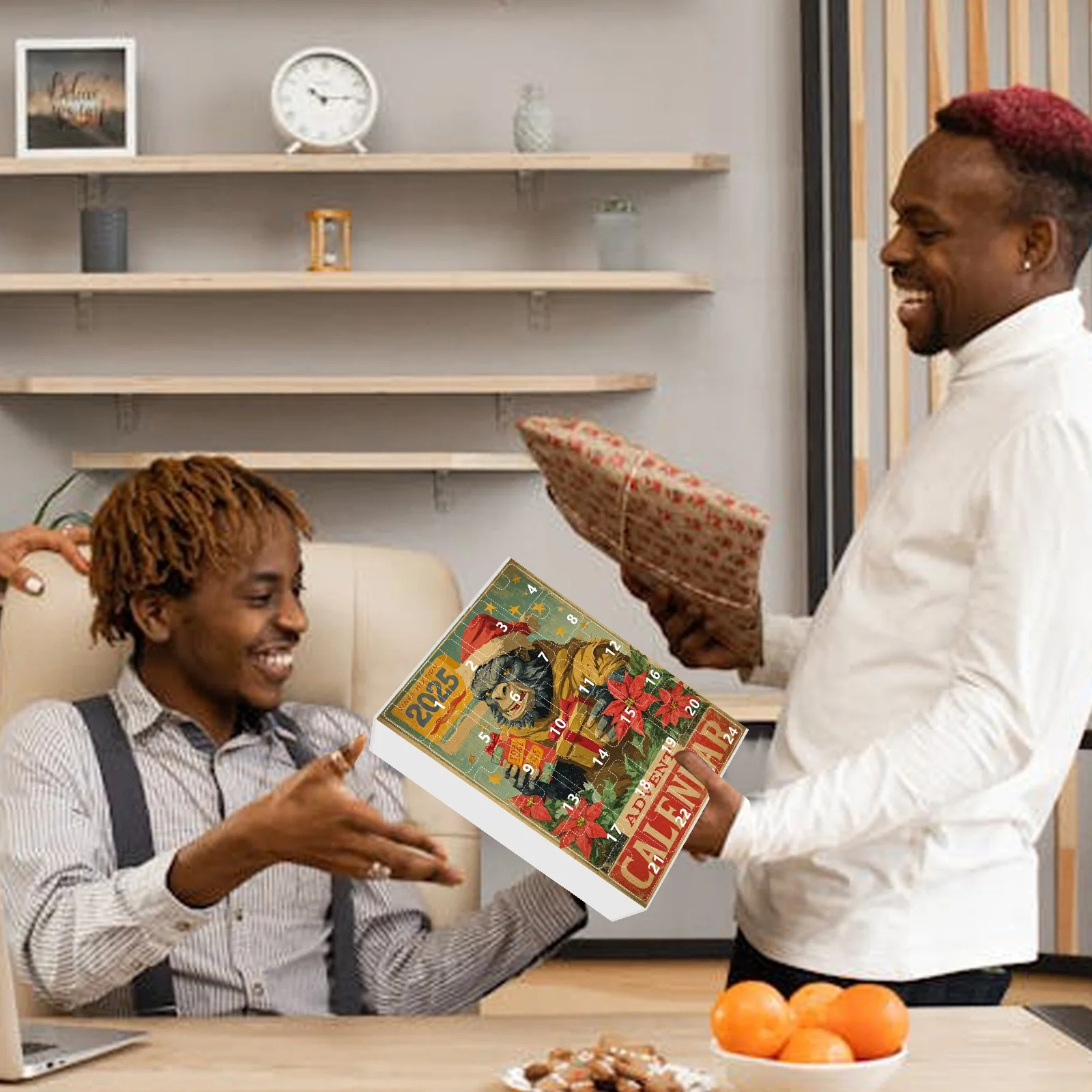 ألعاب أطفال 2025 مجموعة العد التنازلي لعيد الميلاد لقرود شجرة عيد الميلاد زينة معلقة مخلوق غامض 24 يومًا ألعاب عصرية #5