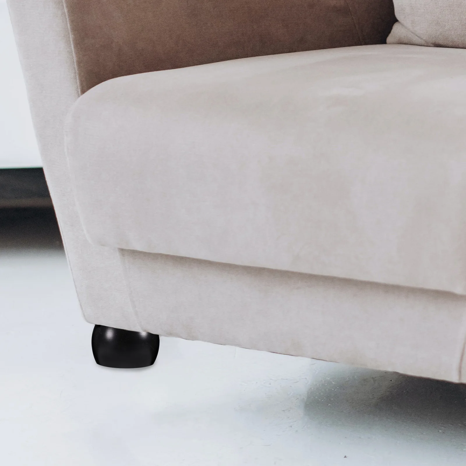 

6 Pcs Solid Wood Sofa Legs Furniture Feet 5x8 Round Black Risers Sturdy Bun Feet Wooden Couch Legs Replacement