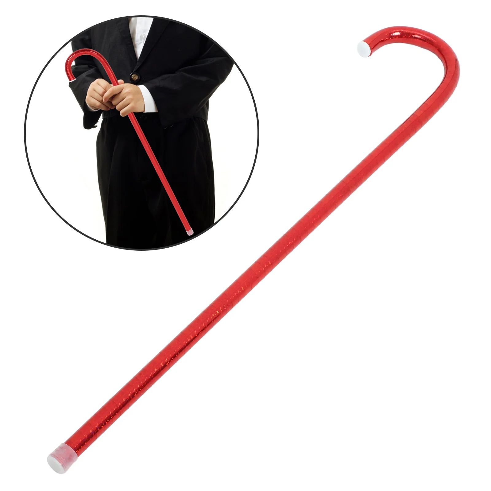 Kids Jazz Dance Cane Prop Lightweight PVC Performance Crutch Halloween Cosplay Party Decorative Walking Stick Kids Cosplay Cane