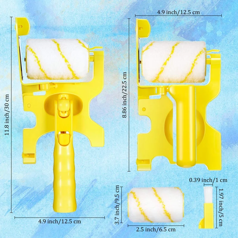 2 Pieces Professional Paint Roller Replacement Paint Edger With Brush Tool Multifunction For Home Room Wall Ceilings