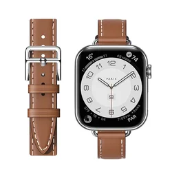 Double Tour leather Strap For Apple Watch Ultra band 49mm 45mm 42mm 44mm Iwatch Series 7 6 Se 5 4 38mm 40mm Fashion Correa 41mm