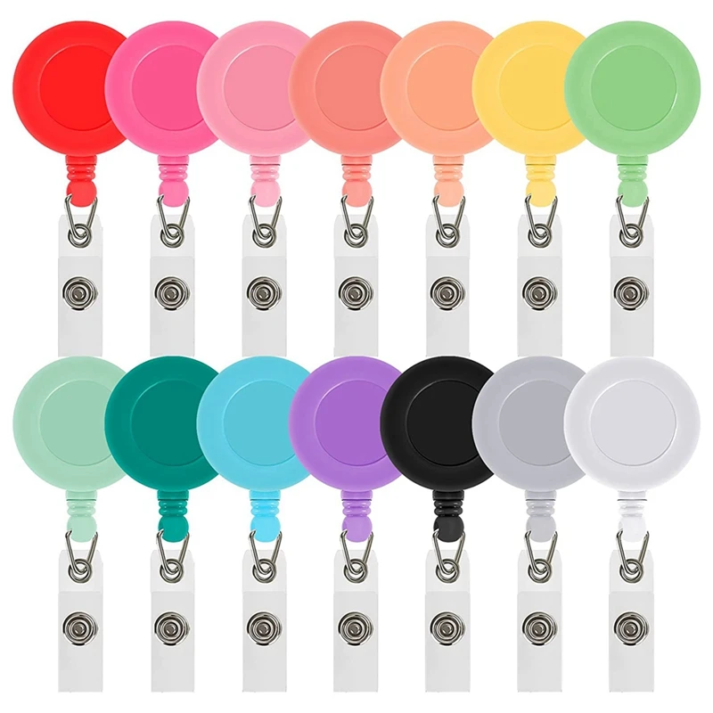 看護と学生のための格納式腹筋カードホルダー、混合無地、吊り下げ剤、50個