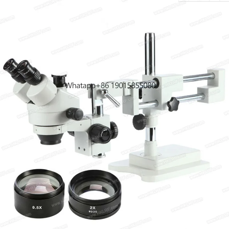 Professional Microscope 3.5X-90X Simul-Focal Stereo Lockable Zoom Microscope for Dual Arm B 21MP Microscope 144LED