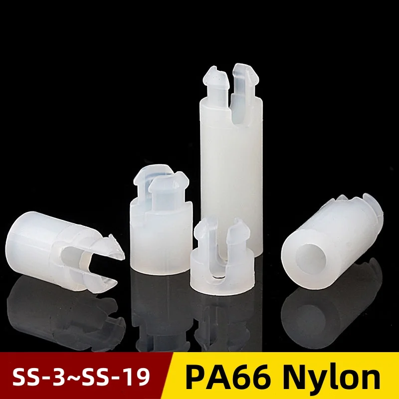 SS-3~SS-19 Nylon Plastic PCB Support Single-Ended Inserting Cylindrical Type Circuit Board Isolation Column Spacer