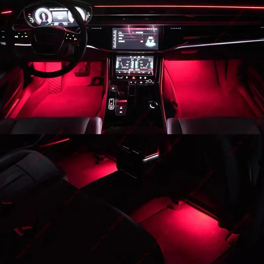For A8 Symphony LED Ambient Light Lamp For Audi A8 A8L D5 2018-2025 Interior Atmosphere Light With breathing mode 30 Color