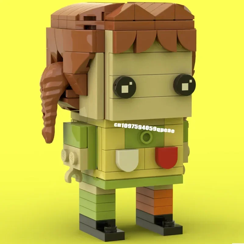 Nowy Popularny Zestaw Figurków z Postaciami z Kreskówki Pippi z Długimi Skarpetami, Model z Kwadratową Główką, Kreatywne Pomysły DIY, Zabawki dla Dzieci, Prezenty, Puzzle na Zamówienie