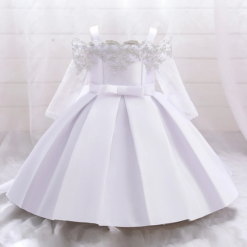 Vestido de Navidad para niñas pequeñas, vestidos de fiesta de princesa de bautismo recién nacido, manga de encaje, ropa para niñas pequeñas, vestido