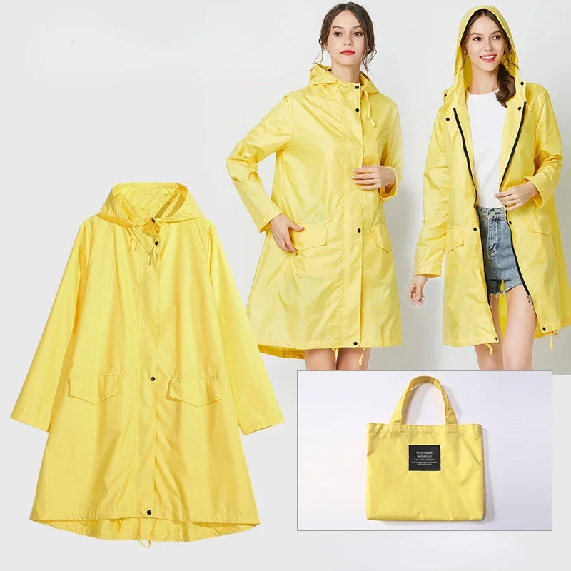 

Large Size Fashion Raincoat Women Waterproof Rain Poncho Suit Jacket Female Rainwear Rain Coat Layers Rain Jacket for Girls