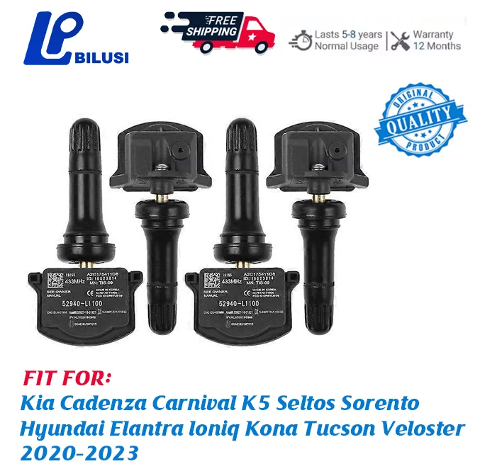

TPMS 433MHz Tire Pressure Sensor for Hyundai Elantra Sonata Tucson for Kia Carnival K5 Seltos Sportage 52940L1100 52940-L1100