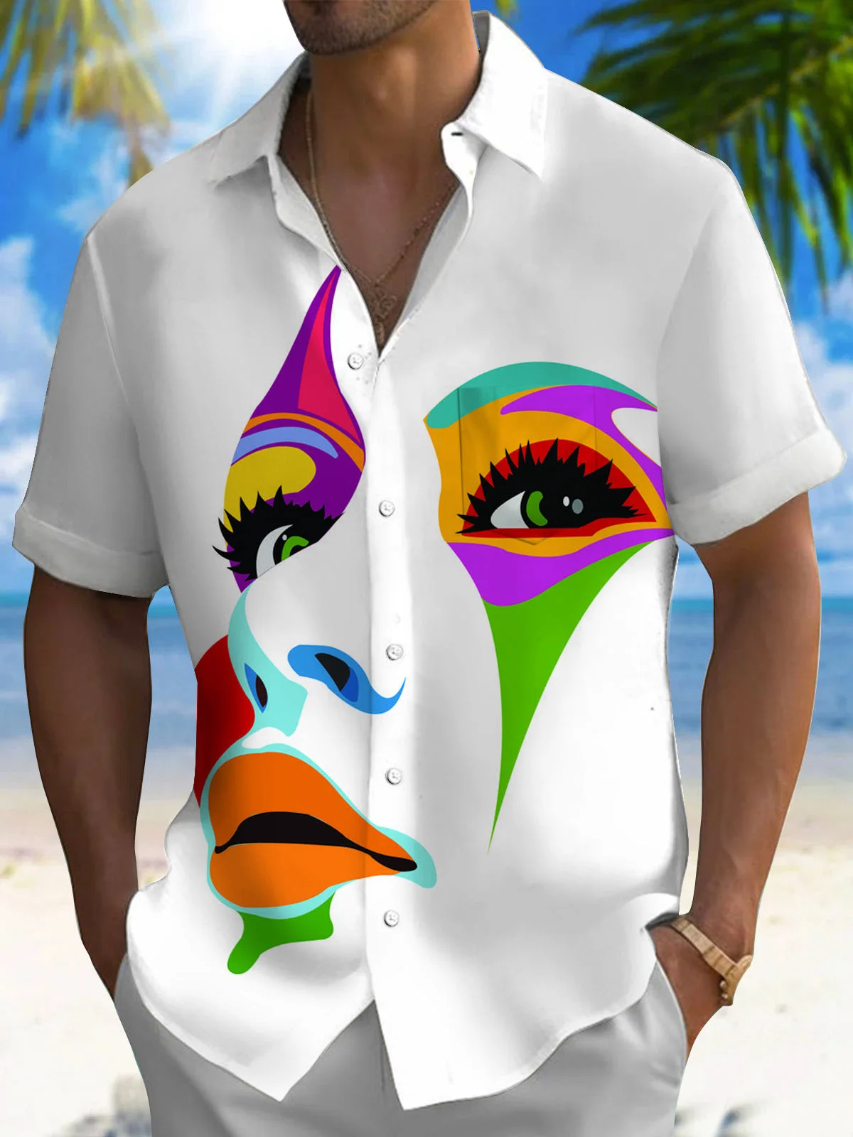 New Summer Fashion Men's Printed Design Pattern Comfortable Loose Casual Trendy Flower Shirt