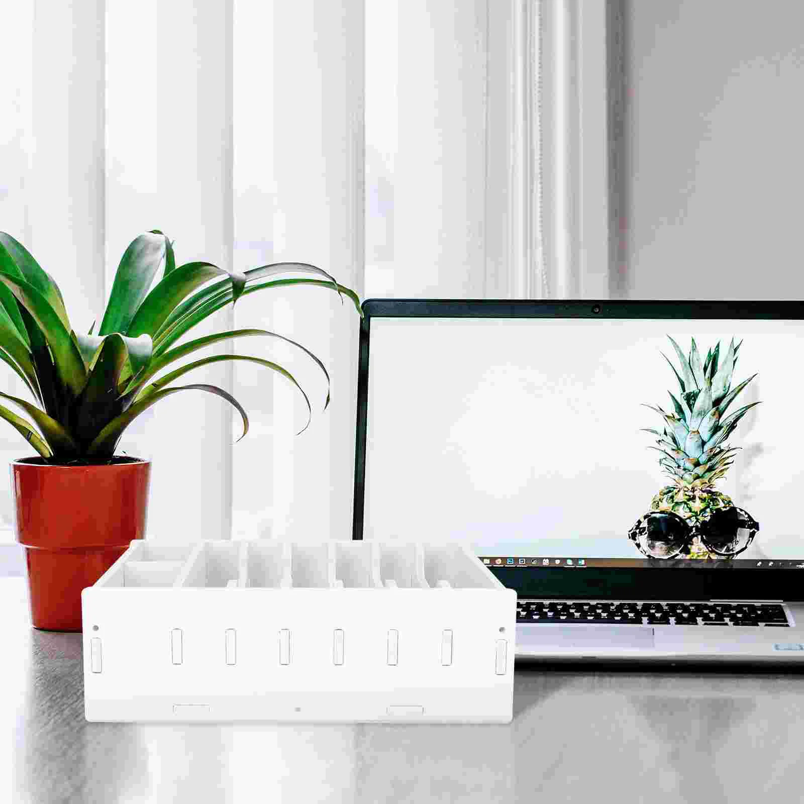 1 Piece Multi Compartment Receipt Storage Tray White Desktop ganizer for Notes Shop Retail Store Classroom Office