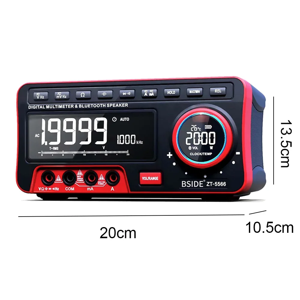 19999 Dual Screen EBTN Wireless Professional Bluetooth Speaker Voltage Current Capacitance Tester ZT-5566 Digital Multimeter