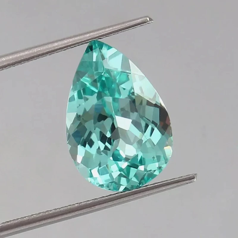 

Paraiba czochralski Gemstone Pear Cut Lab Grown Lab Created Sapphire Precious Stone Top Quality With AGL Certificate