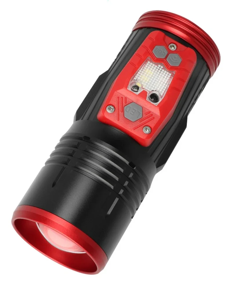 Powerful Night LED Fishing Flashlight Type-C Rechargeable Blue White Yellow Purple 4 Light Source Camping Handlamp with Bracket