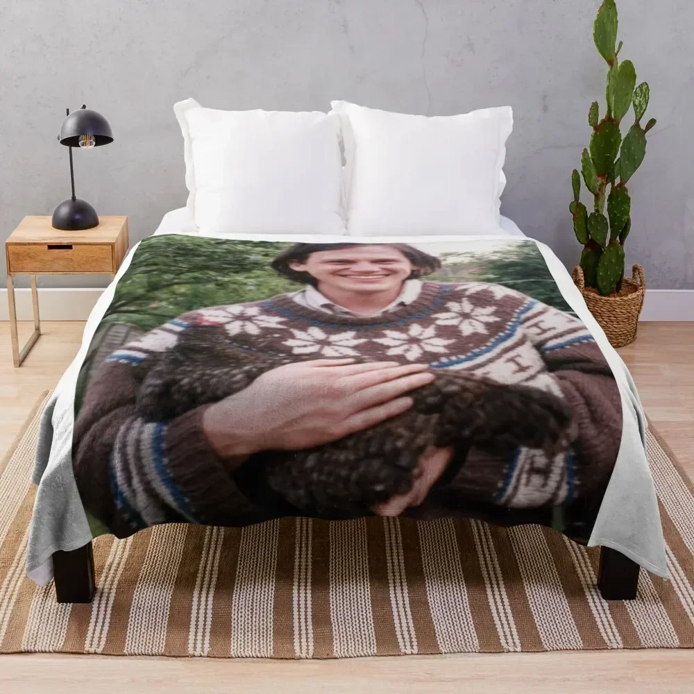 Jeff Mangum and a chicken Throw Blanket Soft Breathable Blanket for Night Sleeping