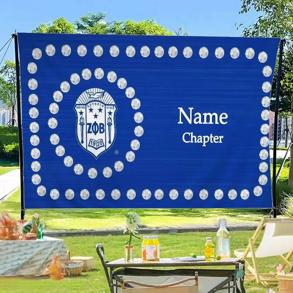 Z-Zeta Phi Beta Banner Art Printing Japanese Wall Flag Anime Wall Hanging Home Decor