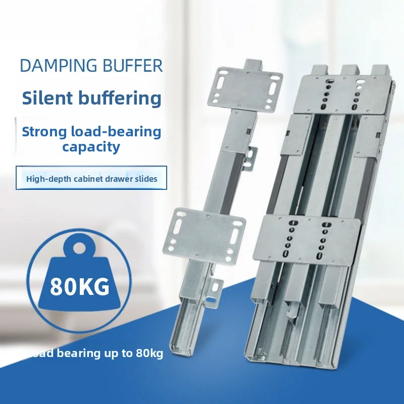 Soft Close Heavy Duty Top and Bottom Slides, Push Pull Cabinet Track for Tall Storage Cupboard
